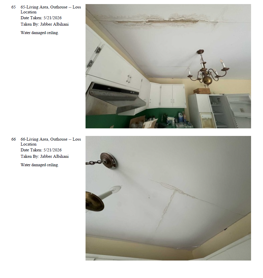 Annotated photo report page with numbered, dated, captioned photos